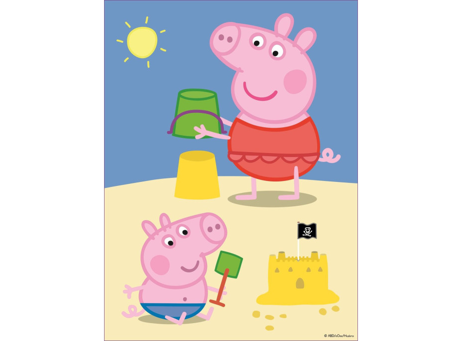 TREFL Obojstranné puzzle Prasiatko Peppa: Dobrý deň BABY MAXI 2x10 dielikov