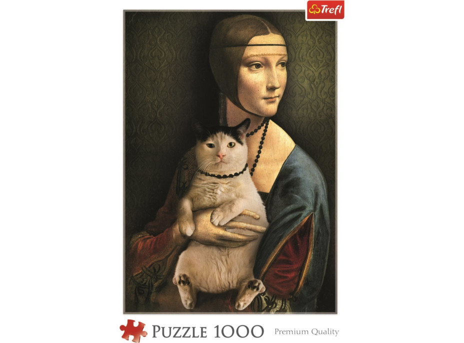 TREFL Puzzle Dáma s mačkou 1000 dielikov