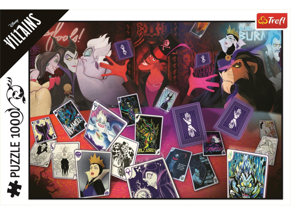TREFL Puzzle Disney zloduchovia: Len dobré karty 1000 dielikov