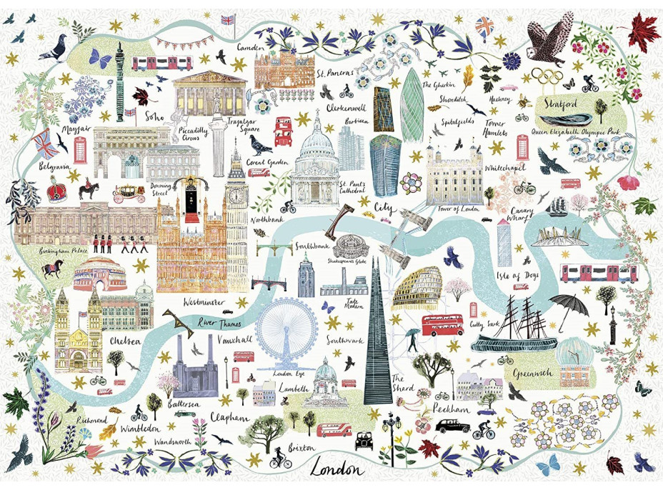 GIBSONS Puzzle Mapa Londýna 1000 dielikov