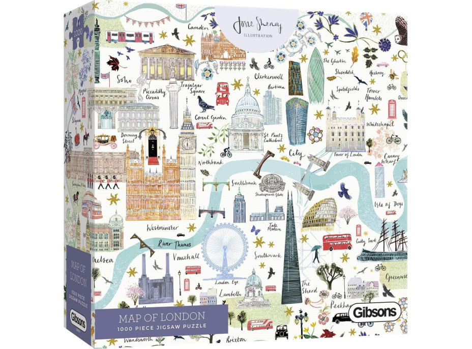 GIBSONS Puzzle Mapa Londýna 1000 dielikov