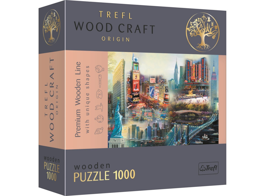 Trefl Wood Craft Origin puzzle Koláž New York 1000 dielikov