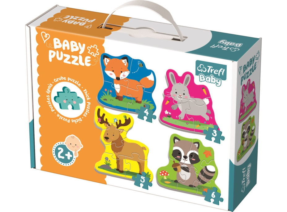 TREFL Baby puzzle Zvieratá v lese 4v1 (3,4,5,6 dielikov)