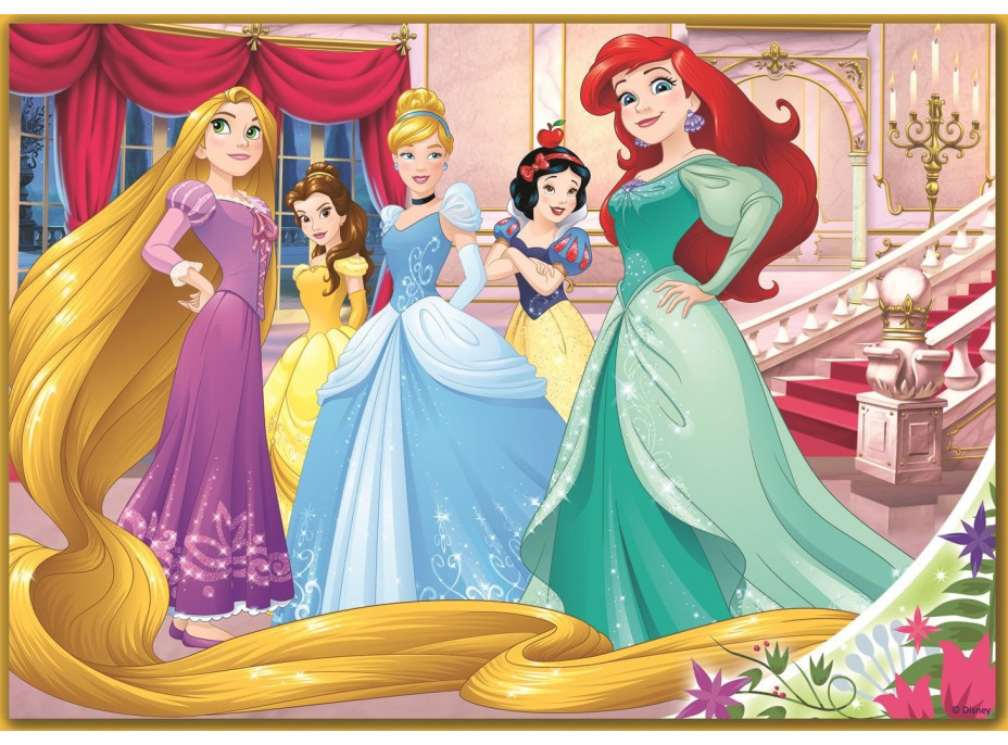 TREFL Puzzle Disney princeznej: Šťastný deň 4v1 (35,48,54,70 dielikov)