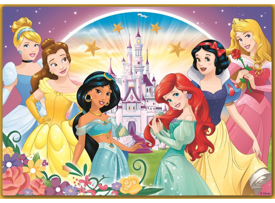 TREFL Puzzle Disney princeznej: Šťastný deň 4v1 (35,48,54,70 dielikov)