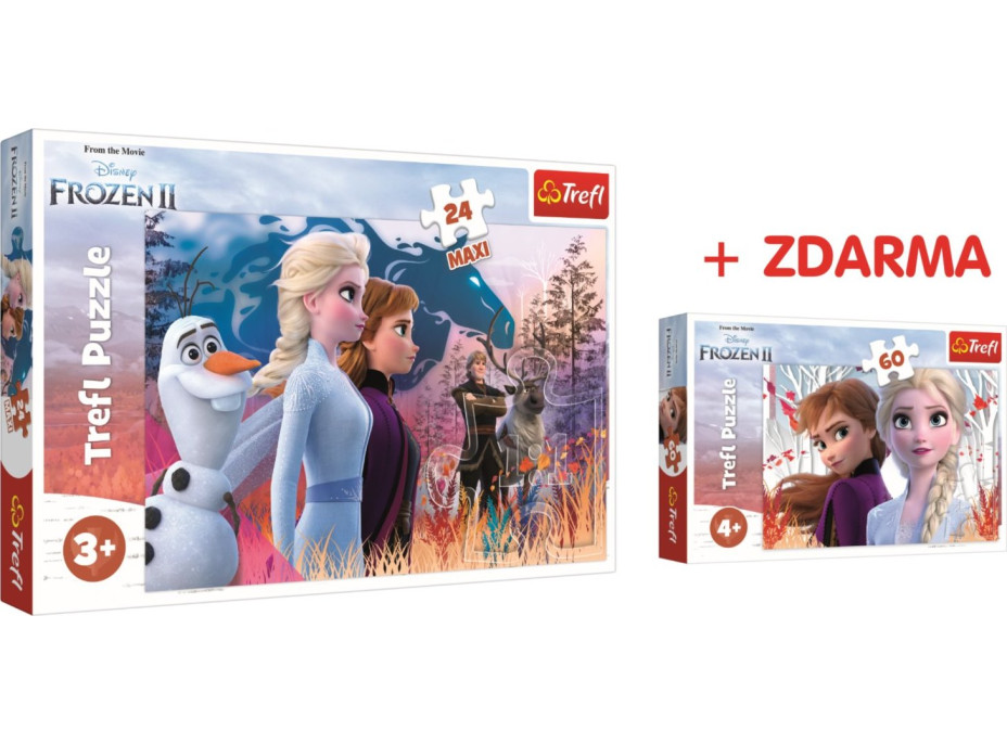 TREFL Puzzle Ľadové kráľovstvo 2 MAXI 24 dielikov + Ľadové kráľovstvo 60 dielikov Zadarmo