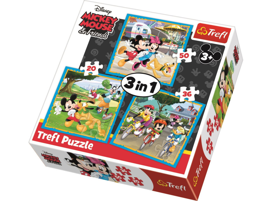 TREFL Puzzle Mickey Mouse a priatelia 3v1 (20,36,50 dielikov)