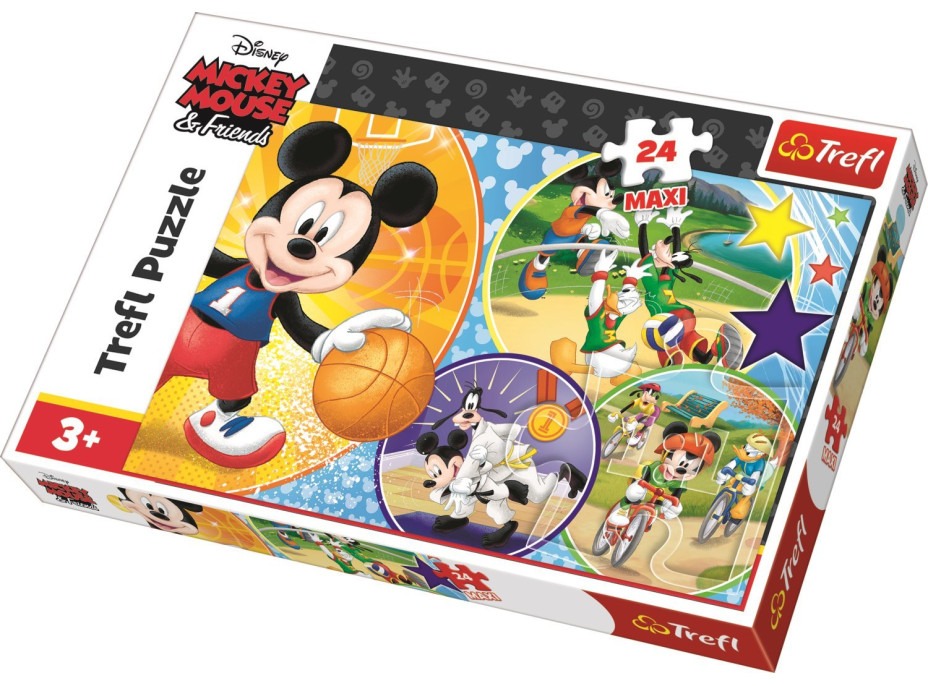 TREFL Puzzle Mickey Mouse športuje MAXI 24 dielikov