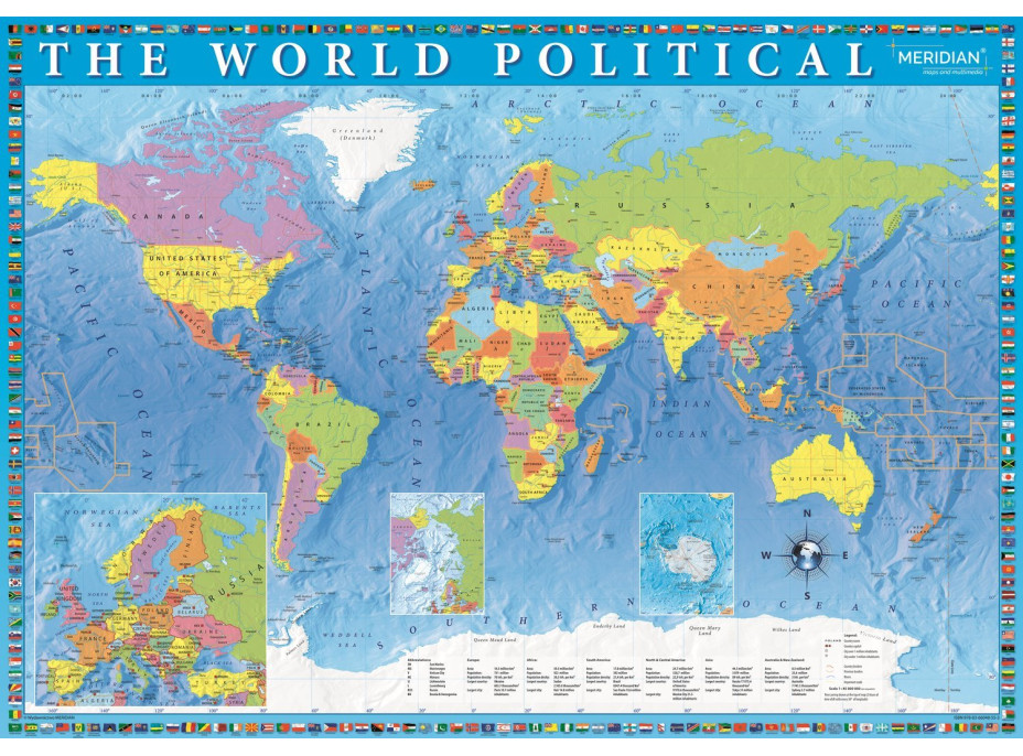 TREFL Puzzle Politická mapa sveta 2000 dielikov