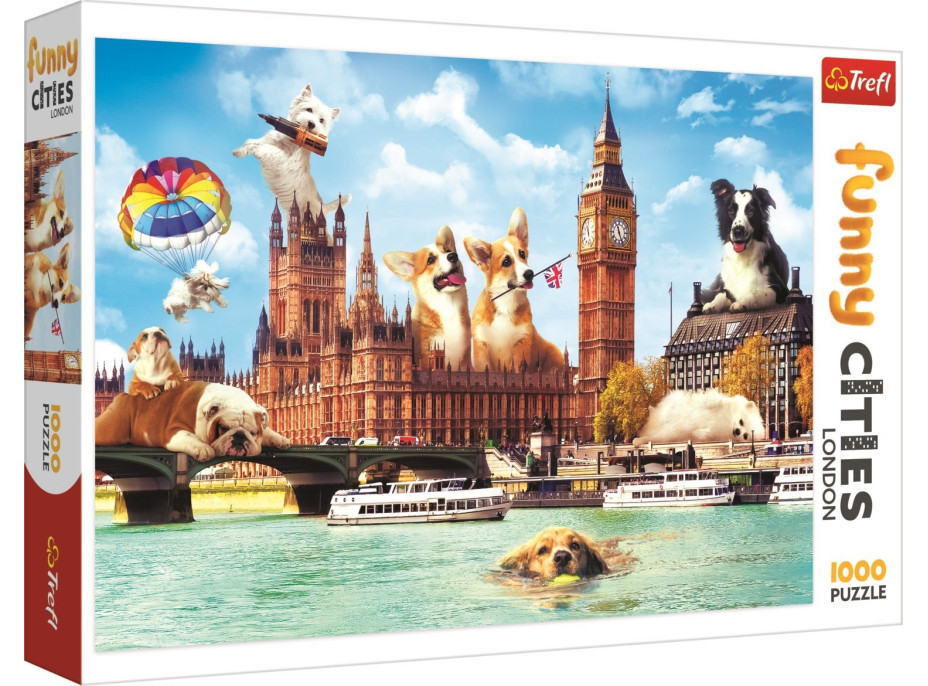 TREFL Puzzle Legrační mestá: Psy v Londýne 1000 dielikov