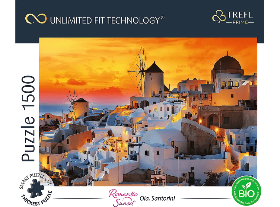 TREFL Puzzle UFT Romantic Sunset: Oia, Santorini 1500 dielikov