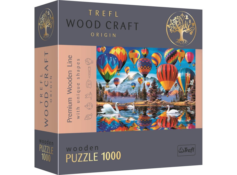 TREFL Wood Craft Origin puzzle Farebné balóny 1000 dielikov