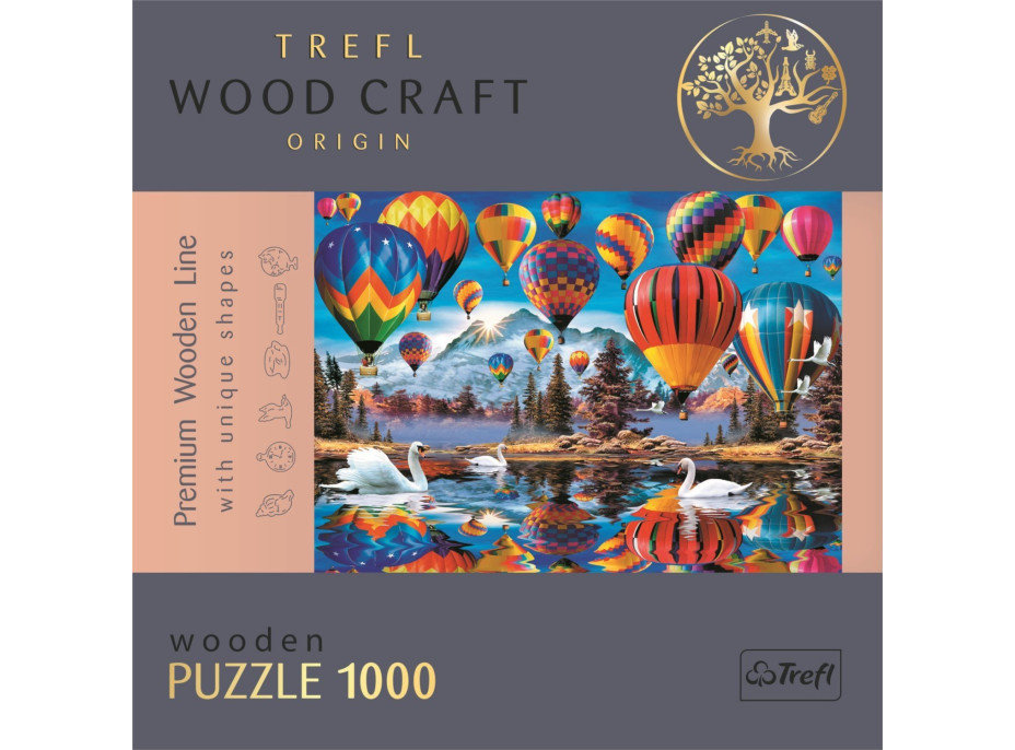 TREFL Wood Craft Origin puzzle Farebné balóny 1000 dielikov