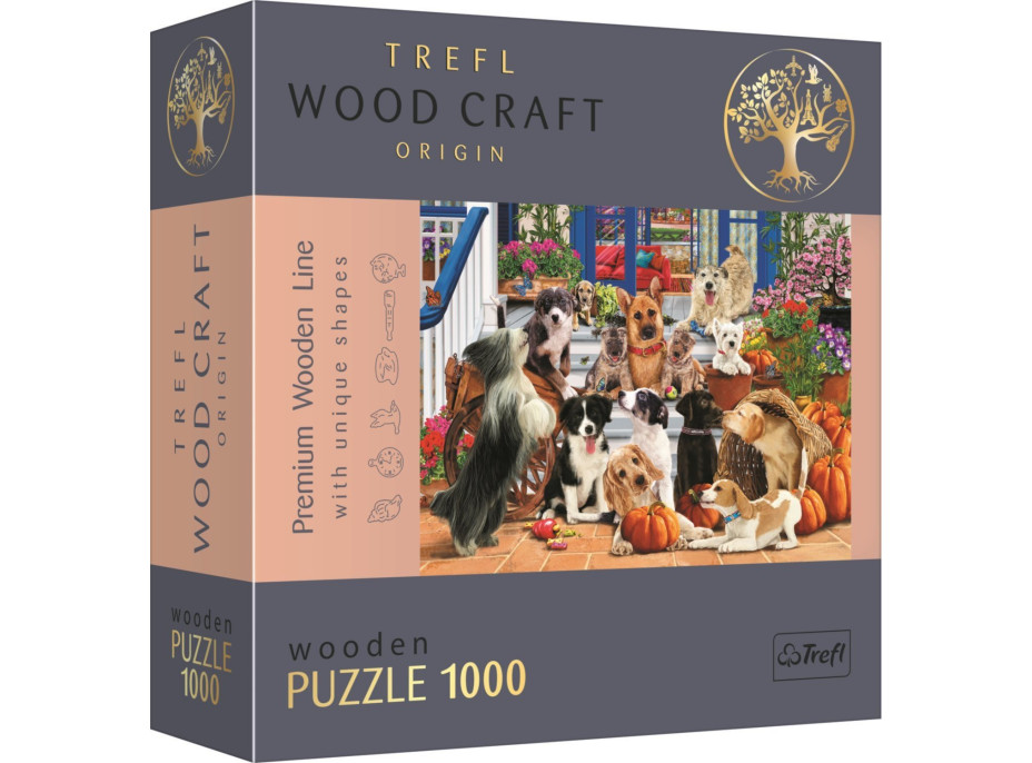 TREFL Wood Craft Origin puzzle Psie priateľstvo 1000 dielikov