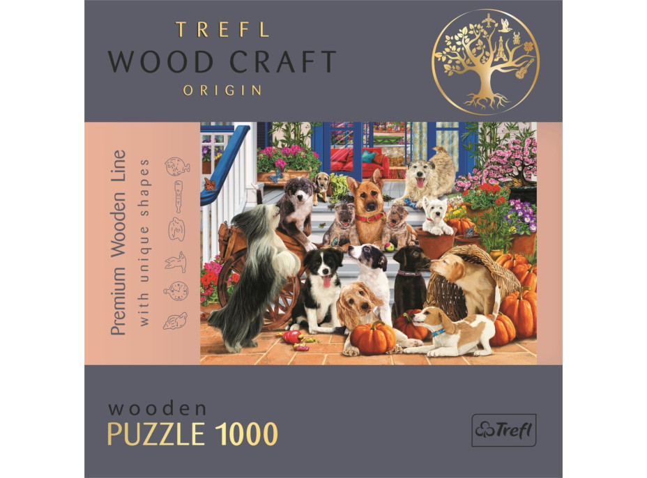 TREFL Wood Craft Origin puzzle Psie priateľstvo 1000 dielikov