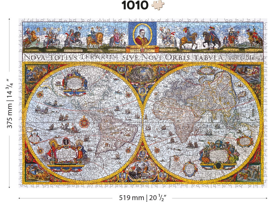 WOODEN CITY Drevené puzzle Antická mapa Nova Terrarum 2v1, 1010 dielikov EKO
