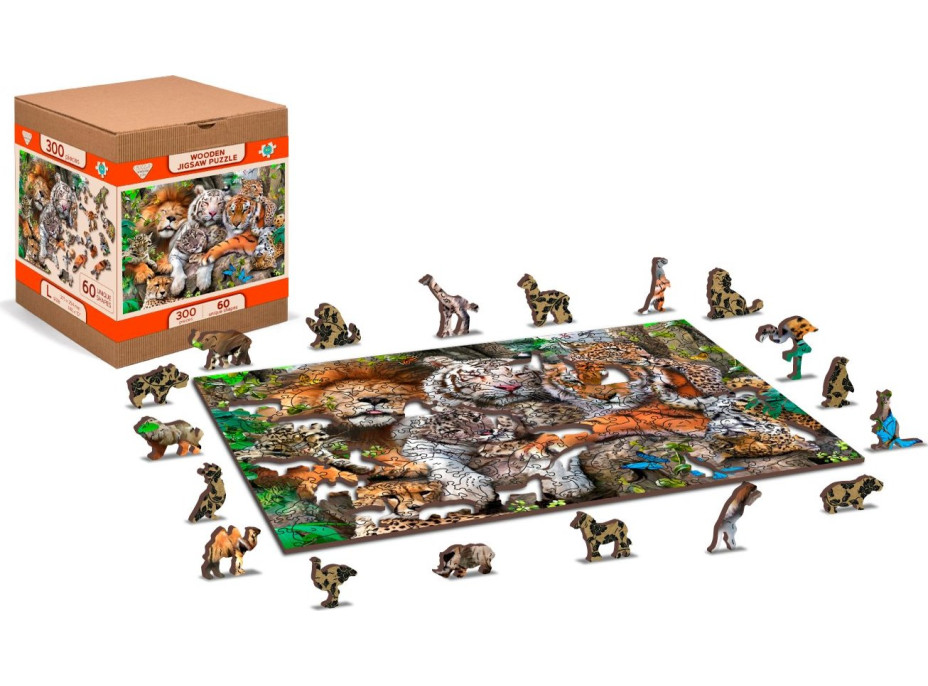 WOODEN CITY Drevené puzzle Čas na šlofíka 2v1, 300 dielikov EKO