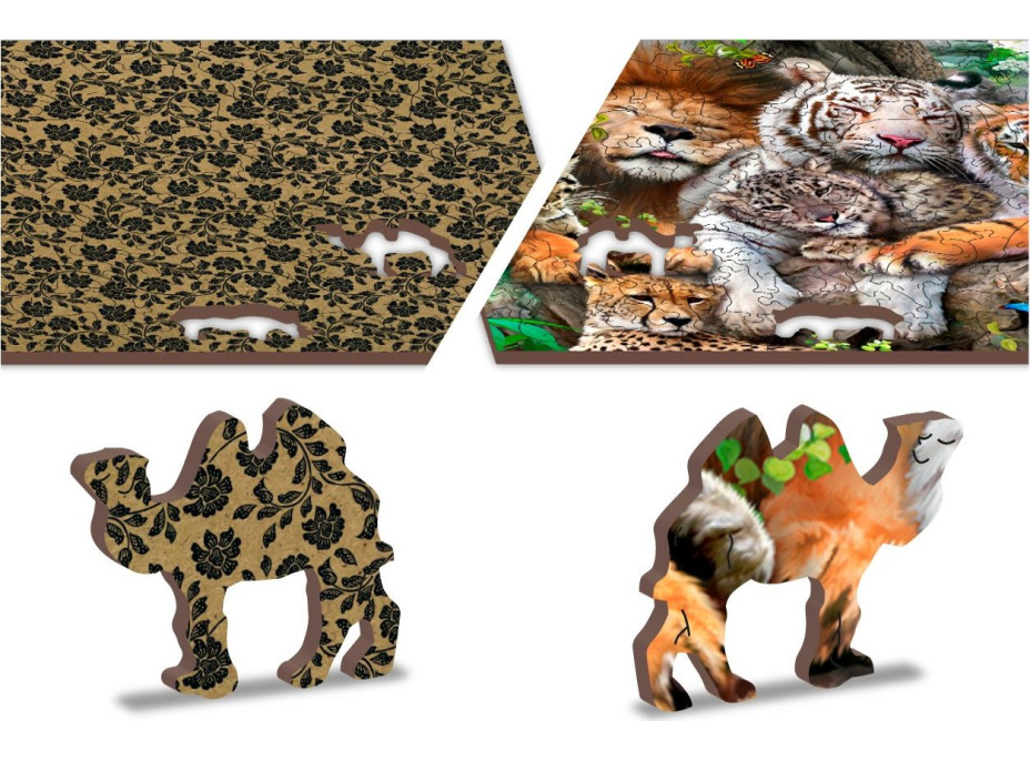 WOODEN CITY Drevené puzzle Čas na šlofíka 2v1, 300 dielikov EKO