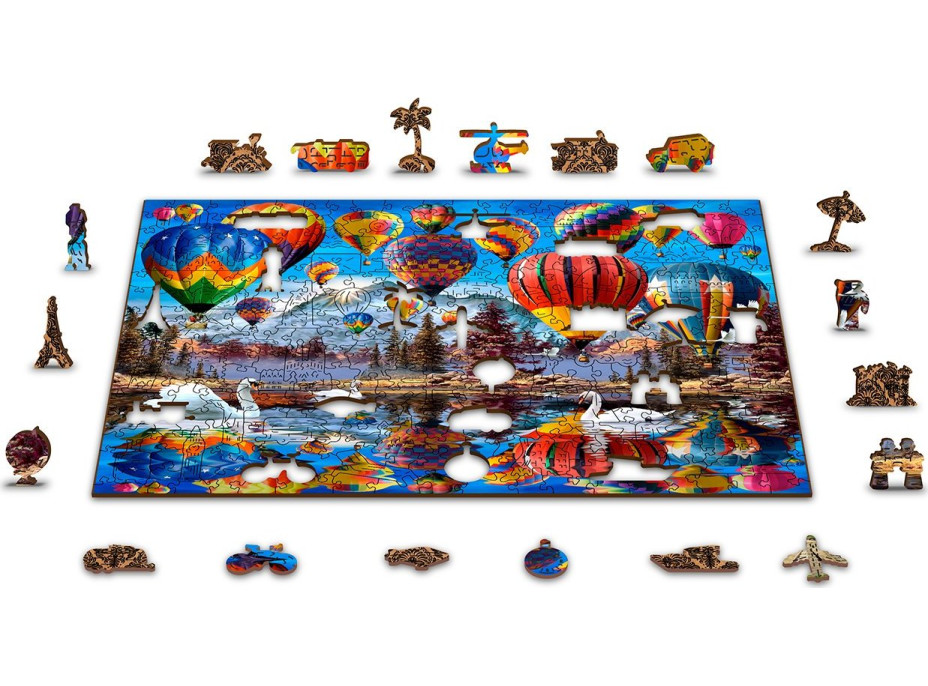 WOODEN CITY Drevené puzzle Pokojné cestovanie 2v1, 600 dielikov EKO
