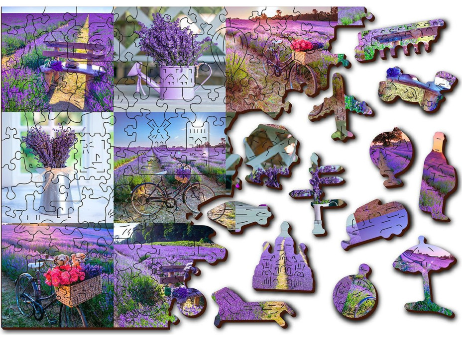 WOODEN CITY Drevené puzzle Levanduľové Francúzsko 2v1, 150 dielikov EKO