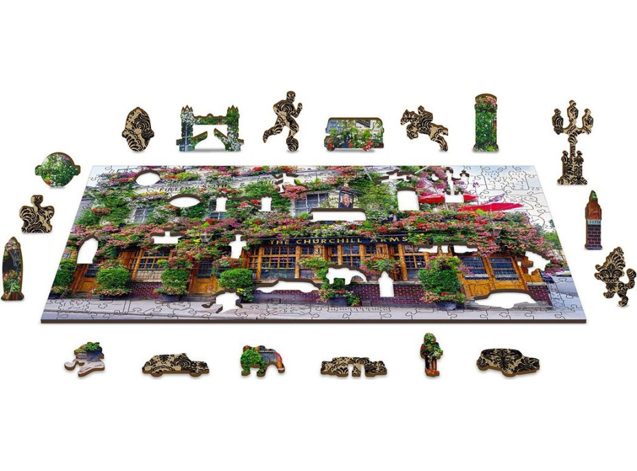 WOODEN CITY Drevené puzzle Londýnska krčma 2v1, 300 dielikov EKO