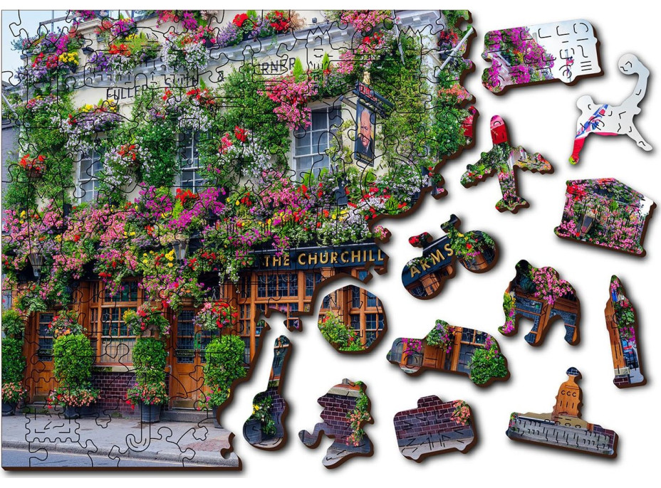 WOODEN CITY Drevené puzzle Londýnska krčma 2v1, 300 dielikov EKO