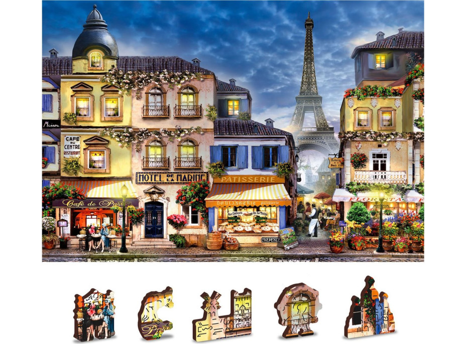 WOODEN CITY Drevené puzzle Raňajky v Paríži 2v1, 75 dielikov EKO