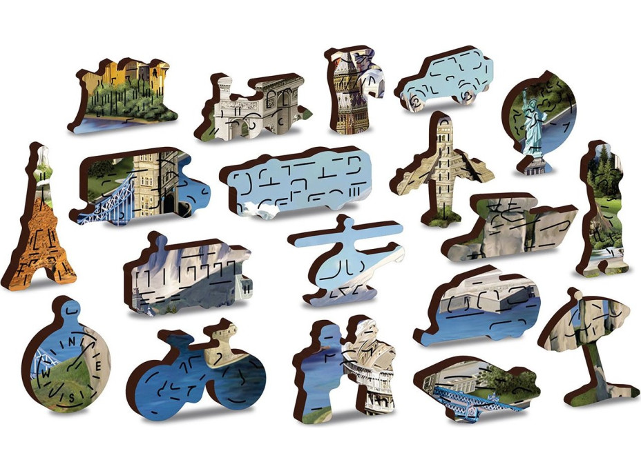 WOODEN CITY Drevené puzzle Svetové pamiatky 2v1, 300 dielikov EKO