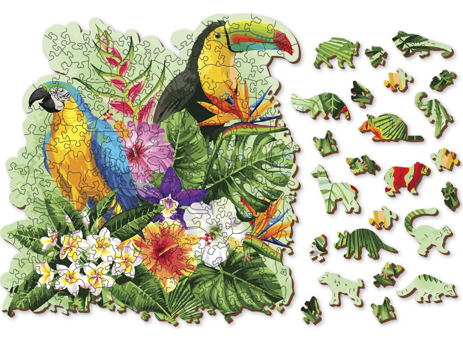 WOODEN CITY Drevené puzzle Tropické vtáky 300 dielikov EKO