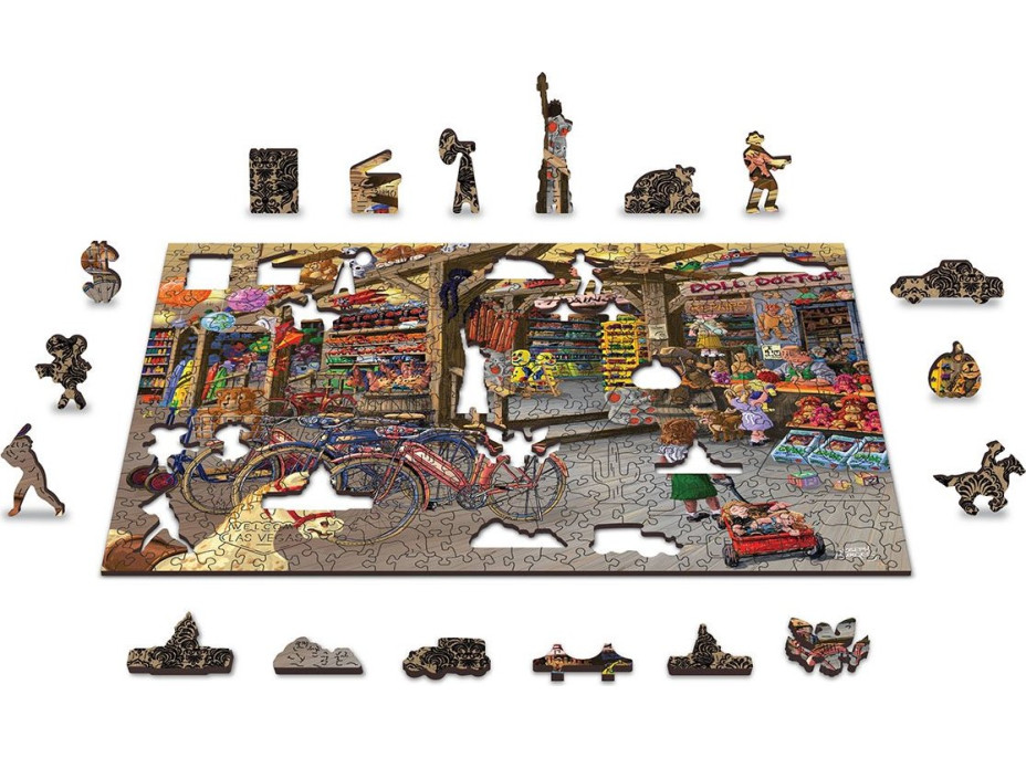 WOODEN CITY Drevené puzzle V hračkárstve 2v1, 200 dielikov EKO