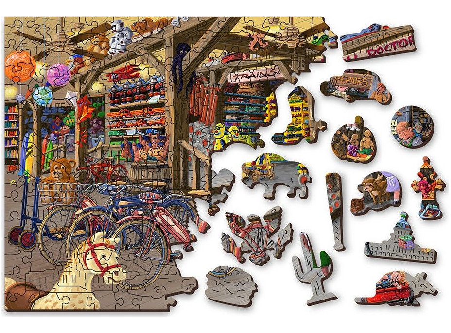 WOODEN CITY Drevené puzzle V hračkárstve 2v1, 200 dielikov EKO