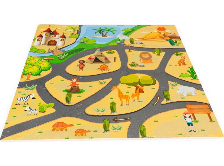 ECOTOYS Penové puzzle Safari s okrajmi