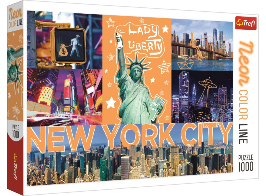 TREFL Puzzle Neon Color Line New York 1000 dielikov