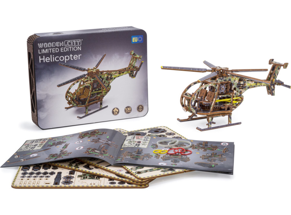 WOODEN CITY 3D puzzle Vrtuľník Limitovaná edícia 178 dielov