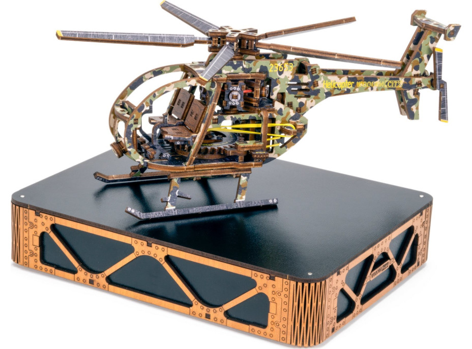 WOODEN CITY 3D puzzle Vrtuľník Limitovaná edícia 178 dielov
