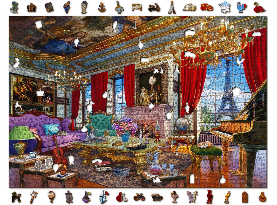 WOODEN CITY Drevené puzzle Palác v Paríži 2v1, 2000 dielikov EKO