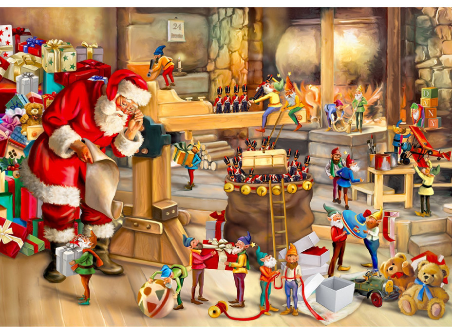 WOODEN CITY Drevené puzzle Santova dielňa 2v1, 1010 dielikov EKO