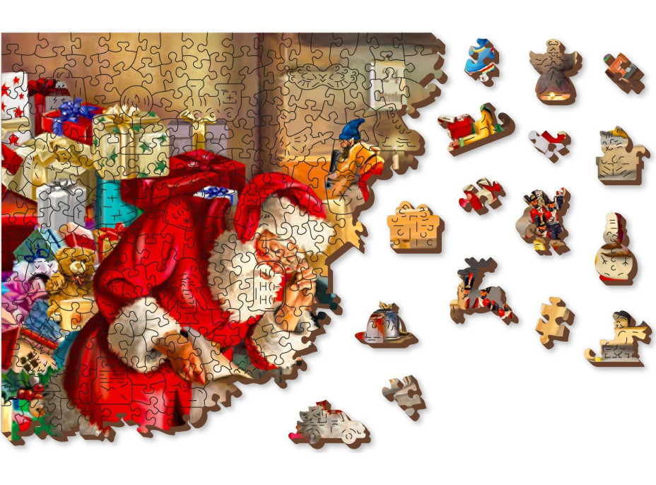 WOODEN CITY Drevené puzzle Santova dielňa 2v1, 1010 dielikov EKO
