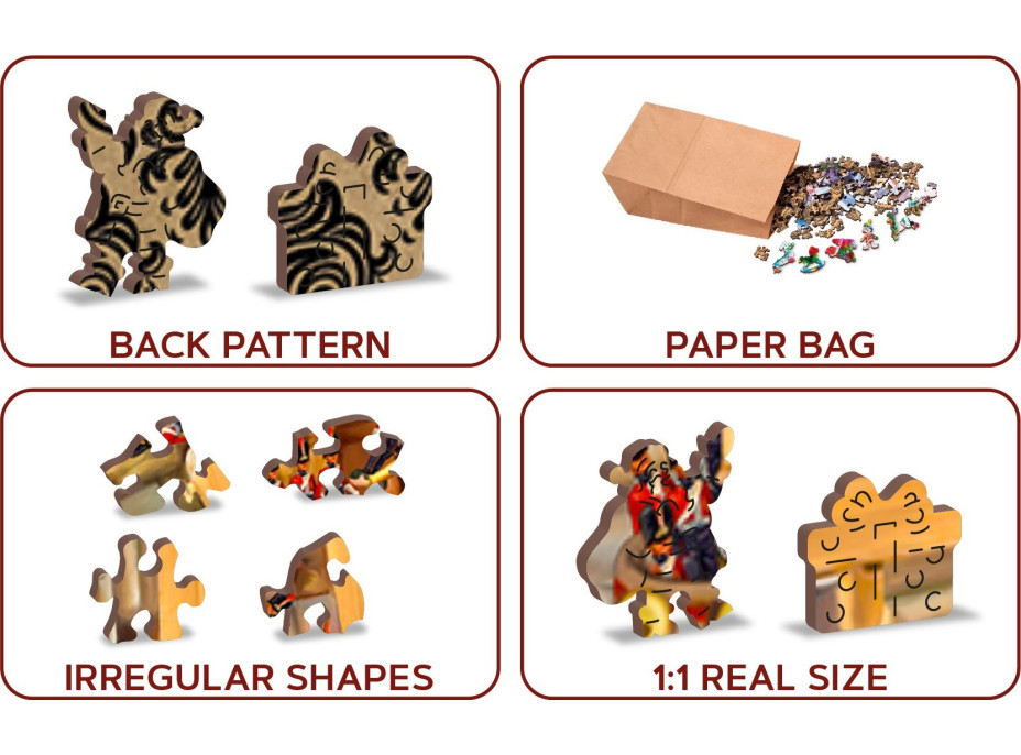 WOODEN CITY Drevené puzzle Santova dielňa 2v1, 1010 dielikov EKO