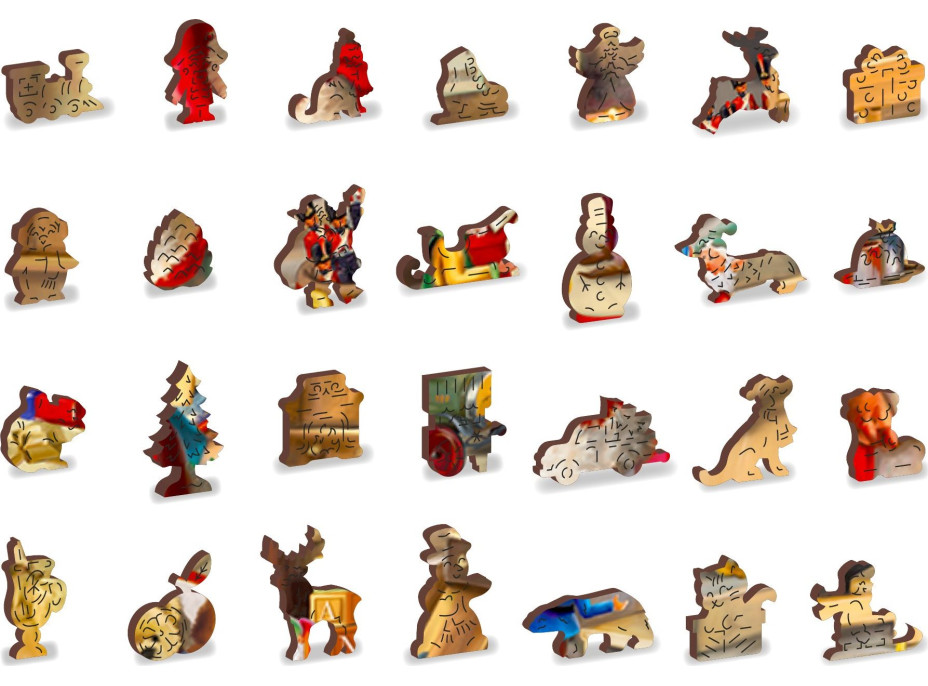 WOODEN CITY Drevené puzzle Santova dielňa 2v1, 1010 dielikov EKO