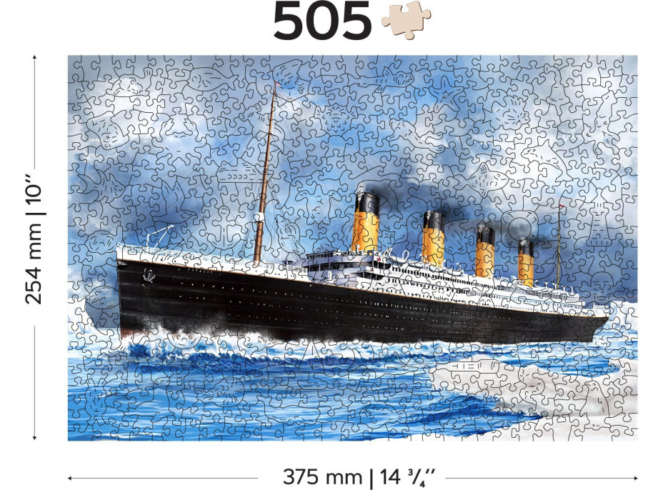WOODEN CITY Drevené puzzle Titanic 2v1, 505 dielikov EKO