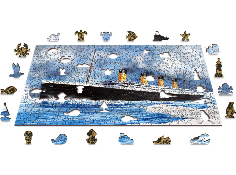 WOODEN CITY Drevené puzzle Titanic 2v1, 505 dielikov EKO