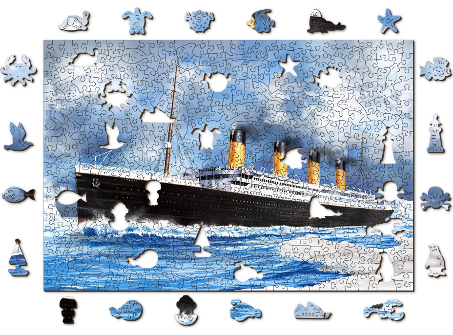 WOODEN CITY Drevené puzzle Titanic 2v1, 505 dielikov EKO WOODEN CITY Drevené puzzle Titanic 2v1, 505 dielikov EKO