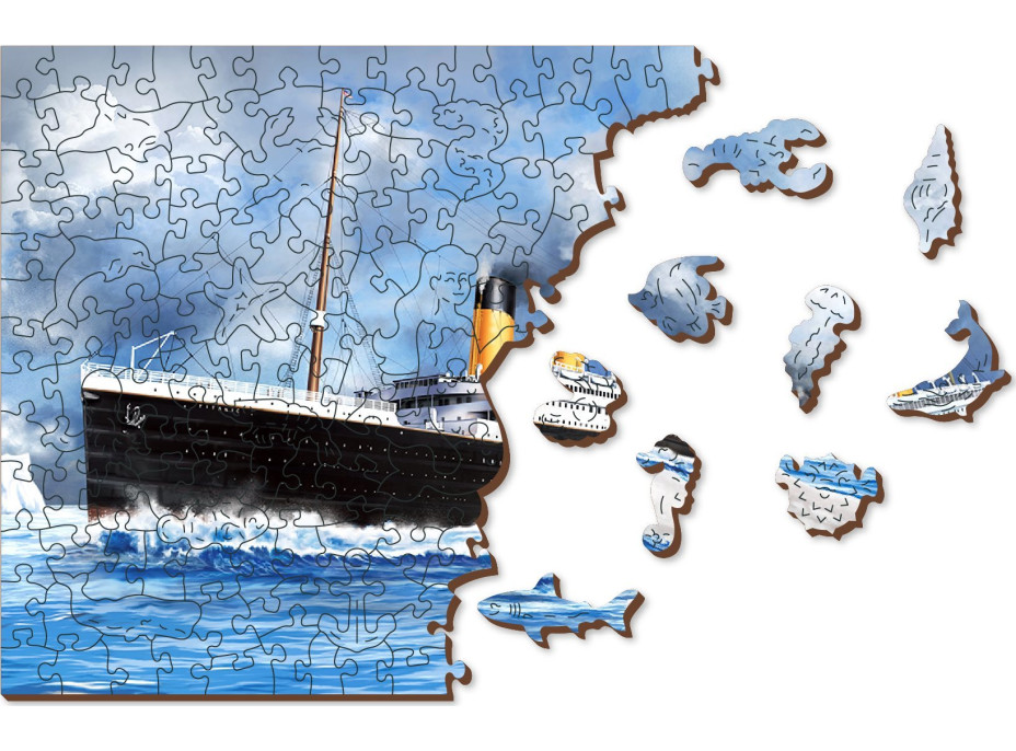WOODEN CITY Drevené puzzle Titanic 2v1, 505 dielikov EKO