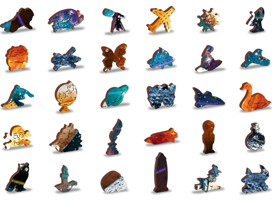 WOODEN CITY Drevené puzzle Vesmírna Odyssea 2v1, 2000 dielikov EKO