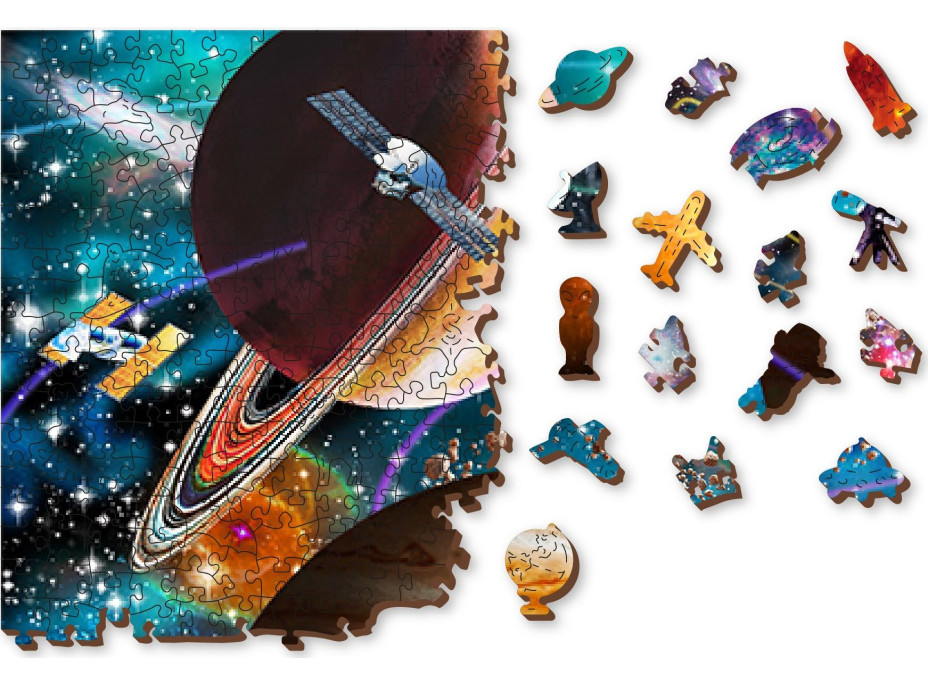 WOODEN CITY Drevené puzzle Vesmírna Odyssea 2v1, 2000 dielikov EKO