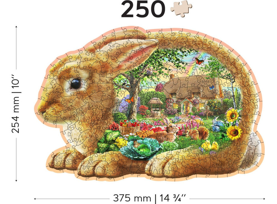 WOODEN CITY Drevené puzzle Zajačik 250 dielikov EKO
