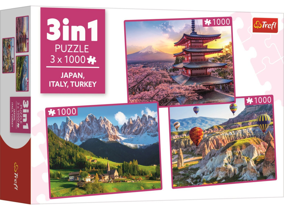TREFL Puzzle Japonsko, Taliansko, Turecko 3x1000 dielikov