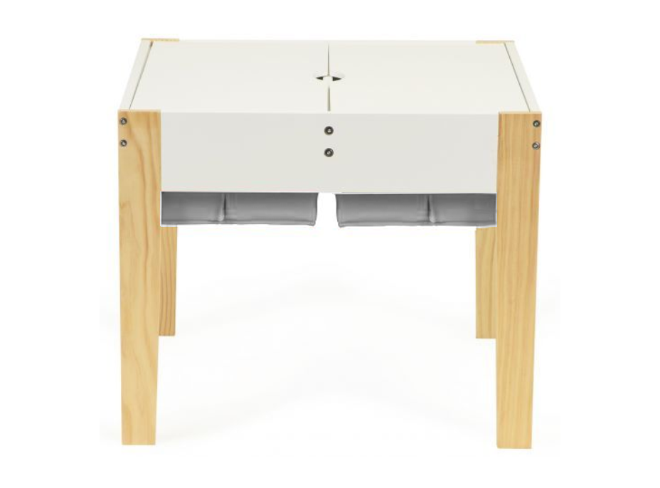 ECOTOYS Detský drevený stôl s hracou doskou a dvoma stoličkami