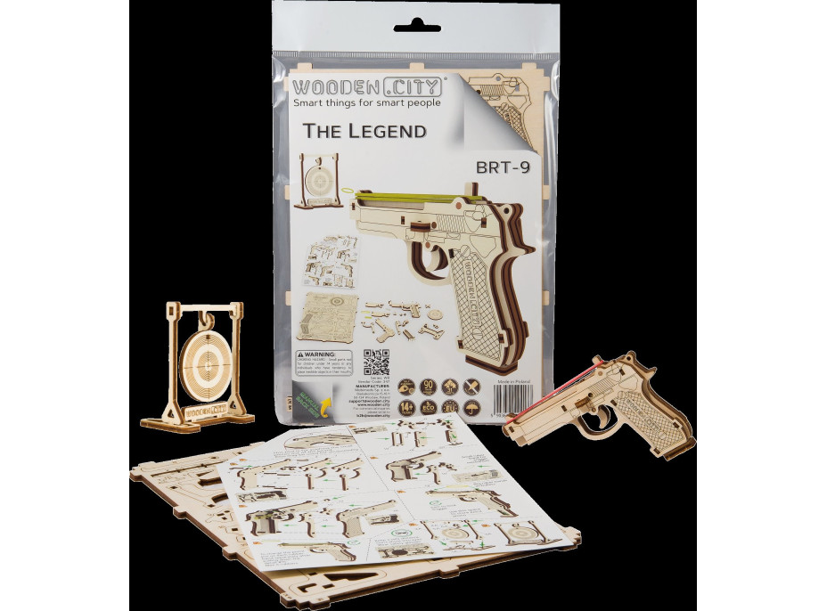 WOODEN CITY 3D puzzle Pištoľ Legend BRT-9, 31 dielov